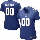 Women's New York Giants Customized Game Blue Jersey