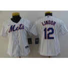 Women's New York Mets #12 Francisco Lindor White Cool Base Jersey