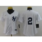 Women's New York Yankees #2 Derek Jeter White 2020 Cool Base Jersey