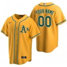 Women's Oakland Athletics Customized Yellow Nike Cool Base Jersey