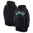 Women's Philadelphia Eagles Starter Black Half Ball Team Pullover Hoodie