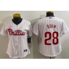 Women's Philadelphia Phillies #28 Alec Bohm White Cool Base Jersey