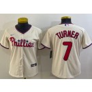 Women's Philadelphia Phillies #7 Trea Turner Cream Cool Base Jersey