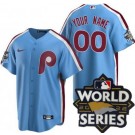 Women's Philadelphia Phillies Customized Light Blue 2022 World Series Cool Base Jersey