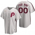 Women's Philadelphia Phillies Customized White Cooperstown Collection Cool Base Jersey