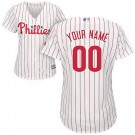 Women's Philadelphia Phillies Customized White Stripe Cool Base Jersey