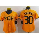 Women's Pittsburgh Pirates #30 Paul Skenes Yellow City Connect Cool Base Jersey