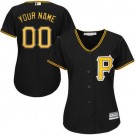 Women's Pittsburgh Pirates Customized Black Cool Base Jersey