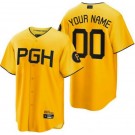 Women's Pittsburgh Pirates Customized Yellow City Connect Cool Base Jersey