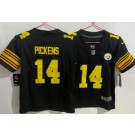 Women's Pittsburgh Steelers #14 George Pickens Limited Black Throwback Vapor Jersey