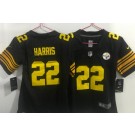 Women's Pittsburgh Steelers #22 Najee Harris Limited Black Throwback Vapor Jersey