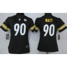 Women's Pittsburgh Steelers #90 TJ Watt Limited Black Vapor Untouchable Jersey