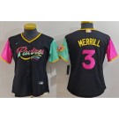 Women's San Diego Padres #3 Jackson Merrill Black City Cool Base Jersey