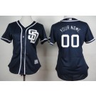 Women's San Diego Padres Customized Navy Blue Cool Base Jersey