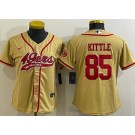 Women's San Francisco 49ers #85 George Kittle Limited Gold Baseball Jersey