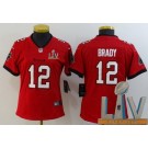 Women's Tampa Bay Buccaneers #12 Tom Brady Limited Red 2021 Super Bowl LV Bound Vapor Untouchable Jersey