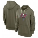Women's Tampa Bay Buccaneers Olive 2022 Salute To Service Performance Pullover Hoodie