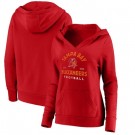 Women's Tampa Bay Buccaneers Red Vintage Arch V Neck Pullover Hoodie