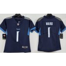 Women's Tennessee Titans #1 Cameron Ward Limited Navy Vapor Jersey