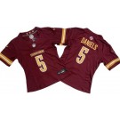 Women's Washington Commanders #5 Jayden Daniels Limited Red FUSE Vapor Jersey