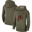 Women's Washington Redskins Olive Salute To Service Printed Pullover Hoodie