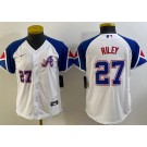 Youth Atlanta Braves #27 Austin Riley White 2023 City Player Number Cool Base Jersey