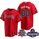 Youth Atlanta Braves Customized Red 2021 World Series Champions 150th Anniversary Cool Base Jersey