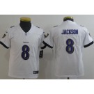 Youth Baltimore Ravens #8 Lamar Jackson Limited White Vapor Untouchable Jersey