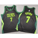 Youth Boston Celtics #7 Jaylen Brown Black 2024 City Swingman Jersey