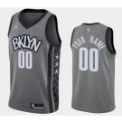 Youth Brooklyn Nets Customized Gray Statement Stitched Swingman Jersey