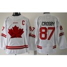 Youth Canada #87 Sidney Crosby White 2026 Olympics Authentic Jersey