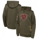 Youth Chicago Bears Olive 2022 Salute To Service Performance Pullover Hoodie