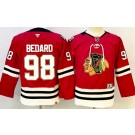 Youth Chicago Blackhawks #98 Connor Bedard Red 100 Years Anniversary Authentic Jersey