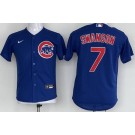 Youth Chicago Cubs #7 Dansby Swanson Blue Cool Base Jersey