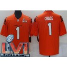 Youth Cincinnati Bengals #1 Ja'Marr Chase Limited Orange 2022 Super Bowl LVI Bound Vapor Jersey