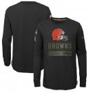 Youth Cleveland Browns Black 2020 Salute To Service Long Sleeves T Shirt