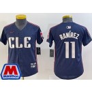 Youth Cleveland Guardians #11 Jose Ramirez Navy 2024 City Connect Marathon Patch Limited Jersey