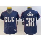 Youth Cleveland Guardians #38 Steven Kwan Navy 2024 City Connect Limited Jersey