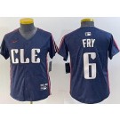 Youth Cleveland Guardians #6 David Fry Navy 2024 City Connect Limited Jersey
