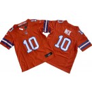 Youth Denver Broncos #10 Bo Nix Limited Orange Throwback FUSE Vapor Jersey