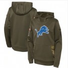Youth Detroit Lions Olive 2022 Salute To Service Performance Pullover Hoodie