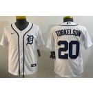 Youth Detroit Tigers #20 Spencer Torkelson White Cool Base Jersey