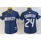Youth Detroit Tigers #24 Miguel Cabrera Navy 2024 City Connect Limited Jersey