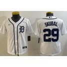Youth Detroit Tigers #29 Tarik Skubal White Cool Base Jersey