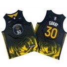 Youth Golden State Warriors #30 Stephen Curry Black City Icon Sponsor Swingman Jersey
