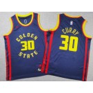 Youth Golden State Warriors #30 Stephen Curry Navy 2024 City Swingman Jersey