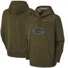 Youth Green Bay Packers Olive Salute To Service Printed Pullover Hoodie