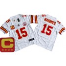 Youth Kansas City Chiefs #15 Patrick Mahomes Limited White C Patch FUSE Vapor Jersey