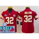 Youth Kansas City Chiefs #32 Nick Bolton Limited Red Super Bowl LVII Vapor Jersey