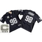 Youth Las Vegas Raiders #98 Maxx Crosby Limited Black C Patch FUSE Vapor Jersey